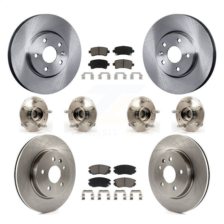 Front Rear Hub Bearings Assembly Disc Brake Rotors And Ceramic Pads Kit (10Pc) For 2018-2019 Chevrolet Impala KBB-119373 by Transit Auto