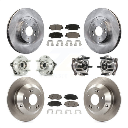 Front Rear Hub Bearings Assembly Disc Brake Rotors And Ceramic Pads Kit (10Pc) For Hyundai Santa Fe XL AWD with 3.3L KBB-119391 by Transit Auto