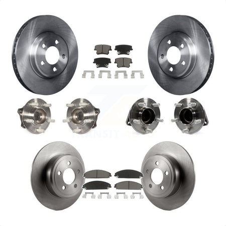 Front Rear Hub Bearings Assembly Disc Brake Rotors And Ceramic Pads Kit (10Pc) For 2019-2020 Chrysler 300 RWD with 5.7L KBB-119430 by Transit Auto