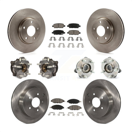 Front Rear Hub Bearings Assembly Disc Brake Rotors And Ceramic Pads Kit (10Pc) For 2016 Nissan Pathfinder 4WD From 11 15 KBB-119446 by Transit Auto
