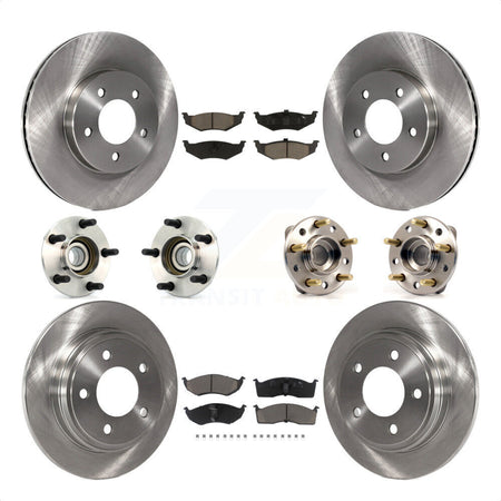 Front Rear Hub Bearings Assembly Disc Brake Rotors And Ceramic Pads Kit (10Pc) For Chrysler Dodge Intrepid 300M Concorde LHS KBB-119466 by Transit Auto