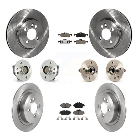Front Rear Hub Bearings Assembly Disc Brake Rotors And Ceramic Pads Kit (10Pc) For 2007-2008 Mini Cooper Convertible With 280mm Diameter Rotor KBB-119479 by Transit Auto