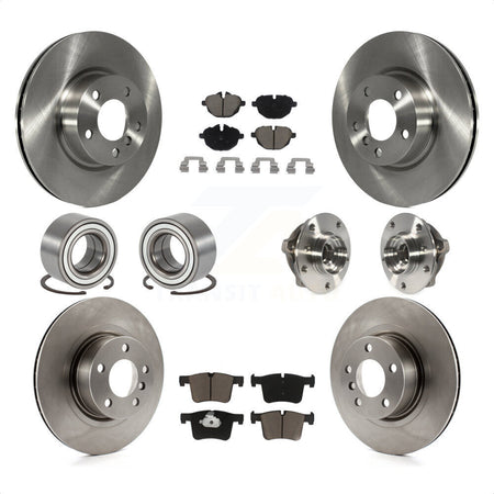 Front Rear Wheel Hub Bearings Assembly Disc Brake Rotors And Ceramic Pads Shoes Kit (10Pc) For BMW X3 KBB-119510 by Transit Auto