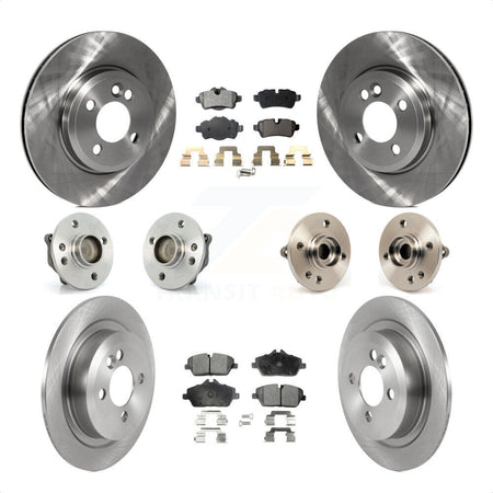 Front Rear Hub Bearings Assembly Disc Brake Rotors And Semi-Metallic Pads Kit (10Pc) For Mini Cooper KBB-119751 by Transit Auto