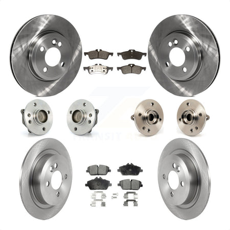 Front Rear Hub Bearings Assembly Disc Brake Rotors And Semi-Metallic Pads Kit (10Pc) For 2007-2008 Mini Cooper Convertible With 280mm Diameter Rotor KBB-119752 by Transit Auto