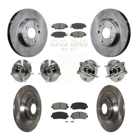 Front Rear Hub Bearings Assembly Disc Brake Rotors And Semi-Metallic Pads Kit (10Pc) For 2015 Mazda CX-5 AWD With Electric Parking KBB-119770 by Transit Auto