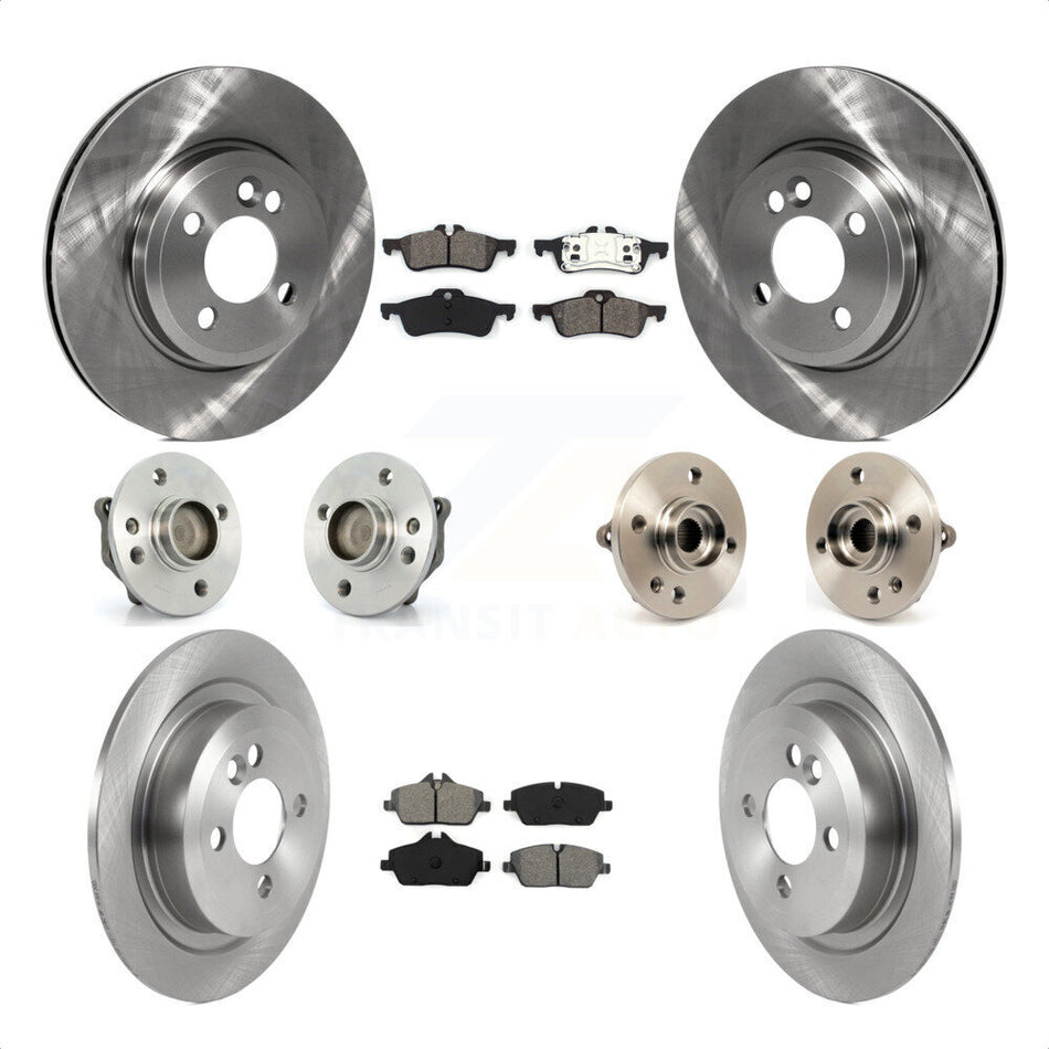 Front Rear Hub Bearings Assembly Disc Brake Rotors And Semi-Metallic Pads Kit (10Pc) For 2007-2008 Mini Cooper Convertible With 280mm Diameter Rotor KBB-119776 by Transit Auto