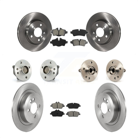 Front Rear Hub Bearings Assembly Disc Brake Rotors And Semi-Metallic Pads Kit (10Pc) For Mini Cooper With 280mm Diameter Rotor 5 Lug Wheels KBB-119778 by Transit Auto