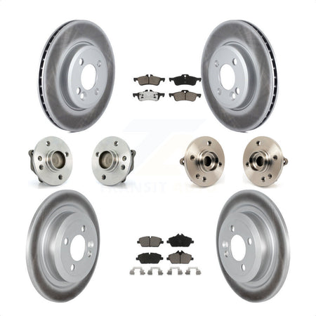 Front Rear Hub Bearings Assembly Coated Disc Brake Rotors And Ceramic Pads Kit (10Pc) For 2007-2008 Mini Cooper Convertible With 280mm Diameter Rotor KBB-120995 by Transit Auto