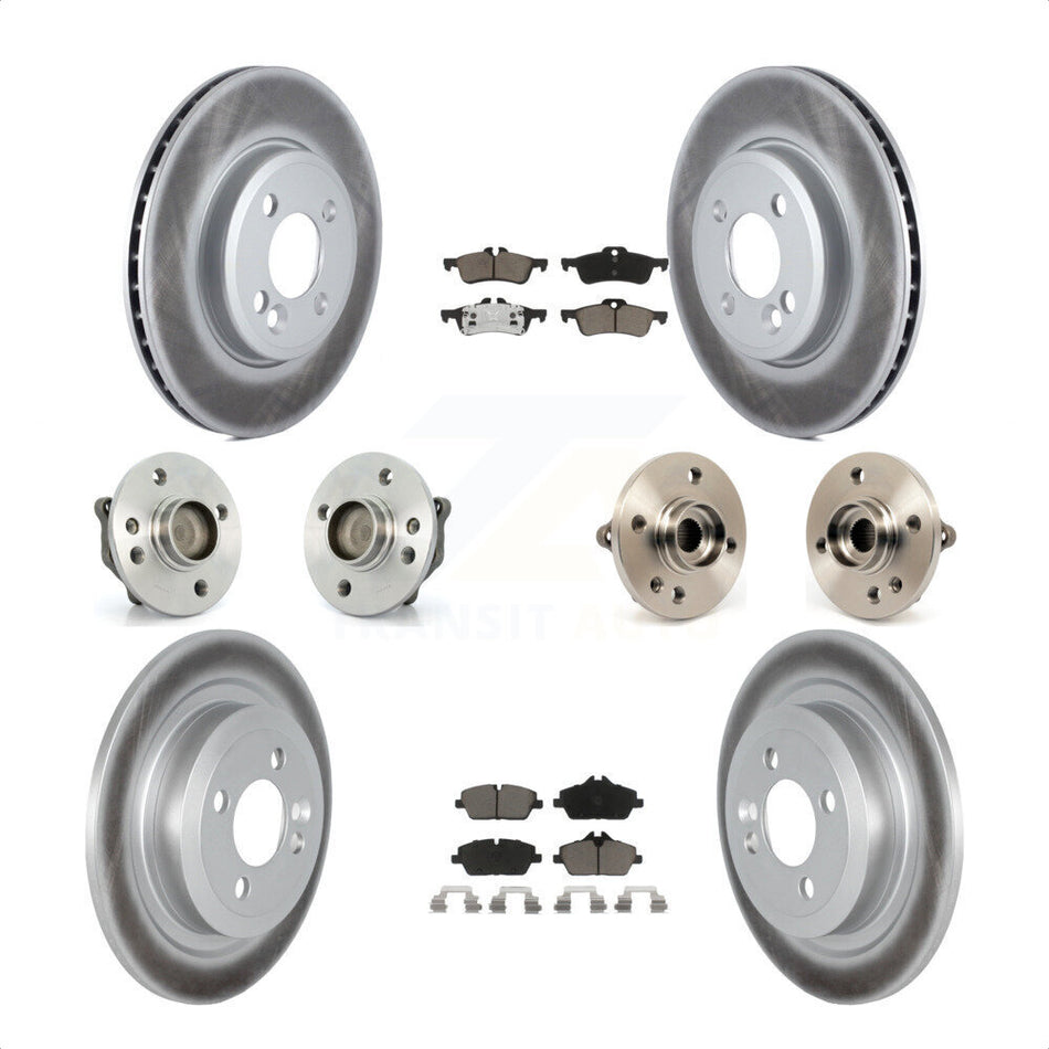 Front Rear Hub Bearings Assembly Coated Disc Brake Rotors And Ceramic Pads Kit (10Pc) For 2007-2008 Mini Cooper Convertible With 280mm Diameter Rotor KBB-120995 by Transit Auto