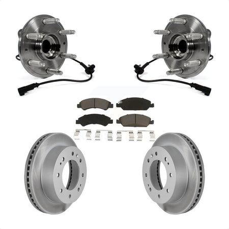 Front Hub Bearing Assembly With Coated Disc Brake Rotors And Ceramic Pads Kit For Chevrolet Suburban 4WD KBB-121059 by Transit Auto