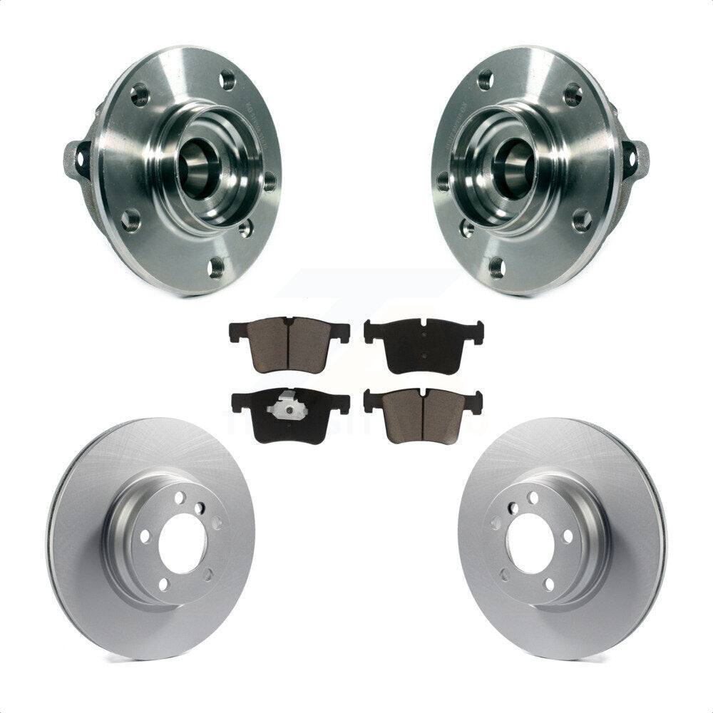 Front Hub Bearing Assembly With Coated Disc Brake Rotors And Ceramic Pads Kit For BMW 328i xDrive 428i Gran Coupe 228i Without Blue Painted Calipers M Sport Package KBB-121071 by Transit Auto