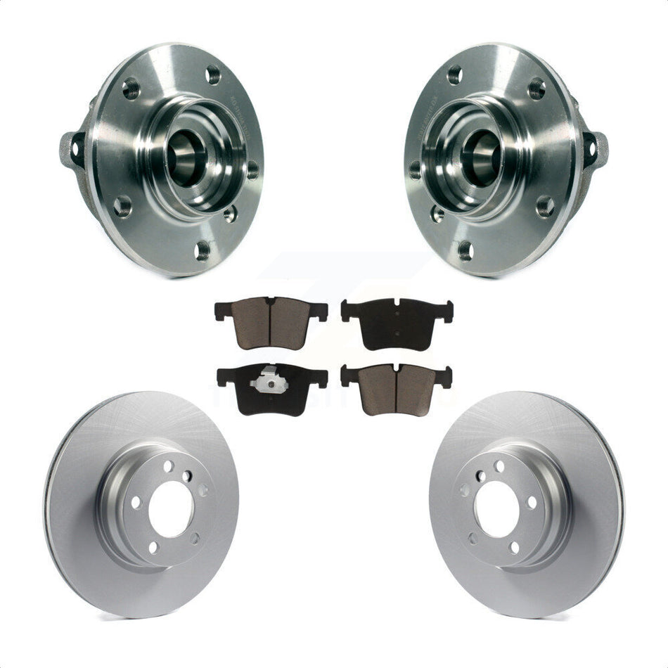 Front Hub Bearing Assembly With Coated Disc Brake Rotors And Ceramic Pads Kit For BMW 328i xDrive 428i Gran Coupe 228i Without Blue Painted Calipers M Sport Package KBB-121071 by Transit Auto