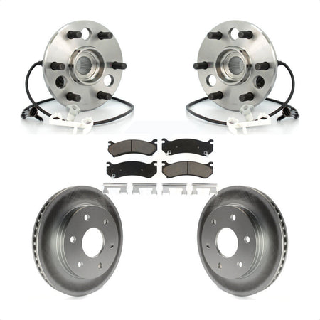 Front Hub Bearing Assembly With Coated Disc Brake Rotors And Ceramic Pads Kit For 2000 Chevrolet Tahoe Z71 with 4WD Rear Brakes KBB-121121 by Transit Auto