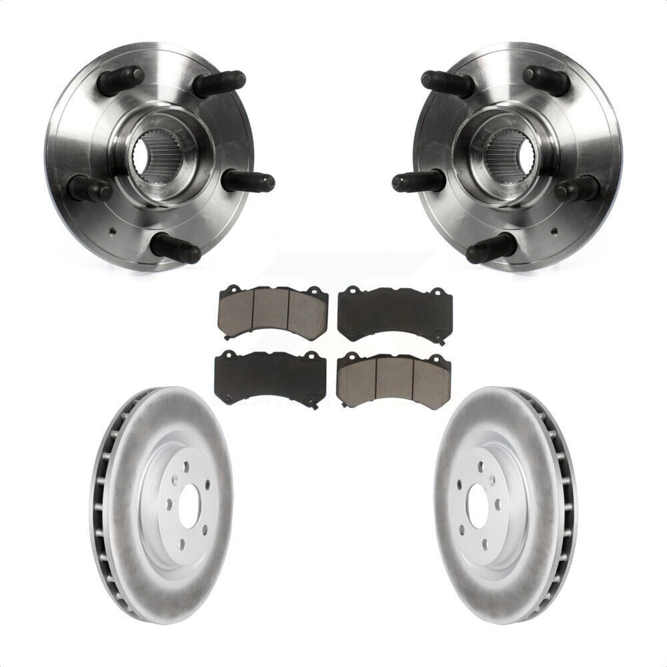 Front Hub Bearing Assembly With Coated Disc Brake Rotors And Ceramic Pads Kit For 2014 Chevrolet Camaro ZL1 KBB-121230 by Transit Auto