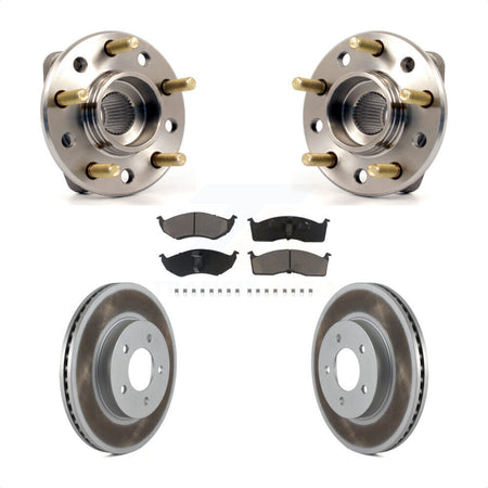 Front Hub Bearing Assembly With Coated Disc Brake Rotors And Ceramic Pads Kit For Chrysler Dodge Intrepid 300M Concorde LHS KBB-121259 by Transit Auto