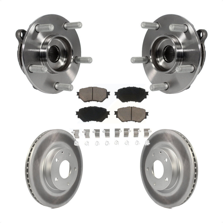 Front Hub Bearing Assembly With Coated Disc Brake Rotors And Ceramic Pads Kit For Mazda 3 Sport Vehicles Manufactured In Mexico 2.5L KBB-121316 by Transit Auto