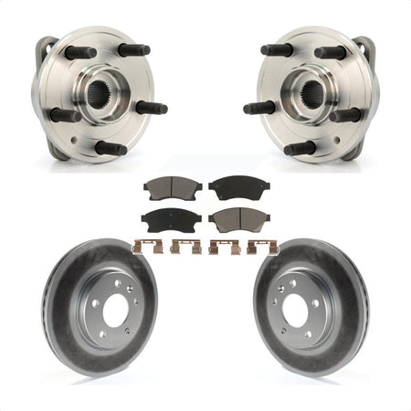 Front Hub Bearing Assembly With Coated Disc Brake Rotors And Ceramic Pads Kit For 2014-2015 Chevrolet Cruze DIESEL engine 15" Factory Wheels KBB-121436 by Transit Auto