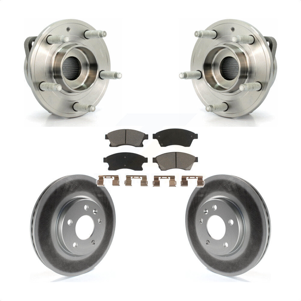 Front Hub Bearing Assembly With Coated Disc Brake Rotors And Ceramic Pads Kit For Chevrolet Cruze Buick Verano Volt Orlando KBB-121438 by Transit Auto