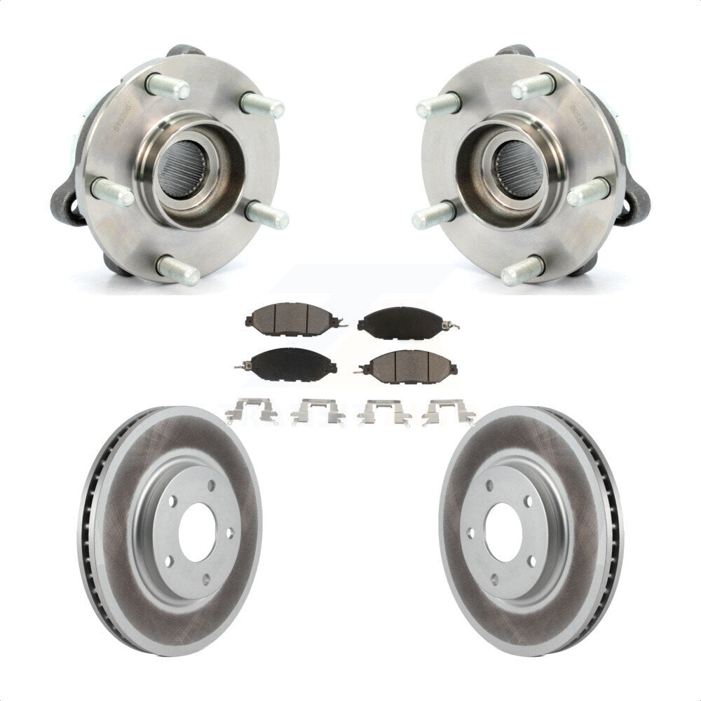 Front Hub Bearing Assembly With Coated Disc Brake Rotors And Ceramic Pads Kit For 2016 Nissan Pathfinder From 11 15 KBB-121445 by Transit Auto