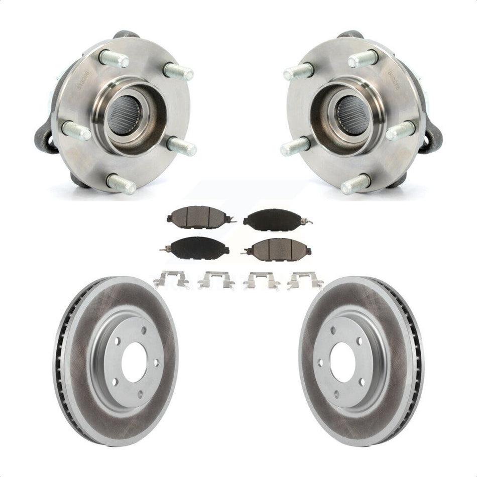 Front Hub Bearing Assembly With Coated Disc Brake Rotors And Ceramic Pads Kit For 2016 Nissan Pathfinder From 11 15 KBB-121445 by Transit Auto