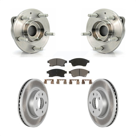 Front Hub Bearing Assembly With Coated Disc Brake Rotors And Ceramic Pads Kit For Cadillac ATS 300mm Diameter Rotor KBB-121478 by Transit Auto