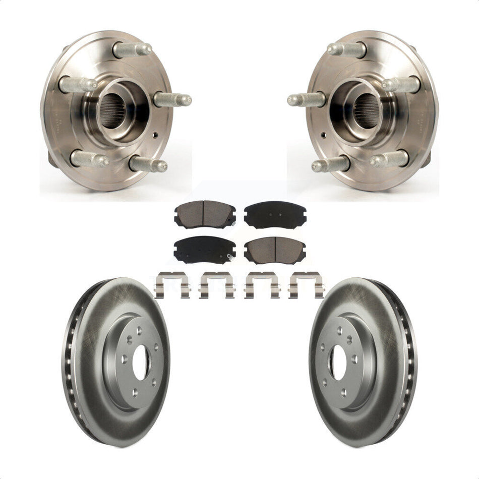 Front Hub Bearing Assembly With Coated Disc Brake Rotors And Ceramic Pads Kit For 2018-2019 Chevrolet Impala KBB-121480 by Transit Auto