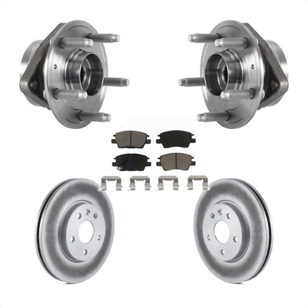 Front Hub Bearing Assembly With Coated Disc Brake Rotors And Ceramic Pads Kit For 2016-2019 Chevrolet Cruze KBB-121496 by Transit Auto