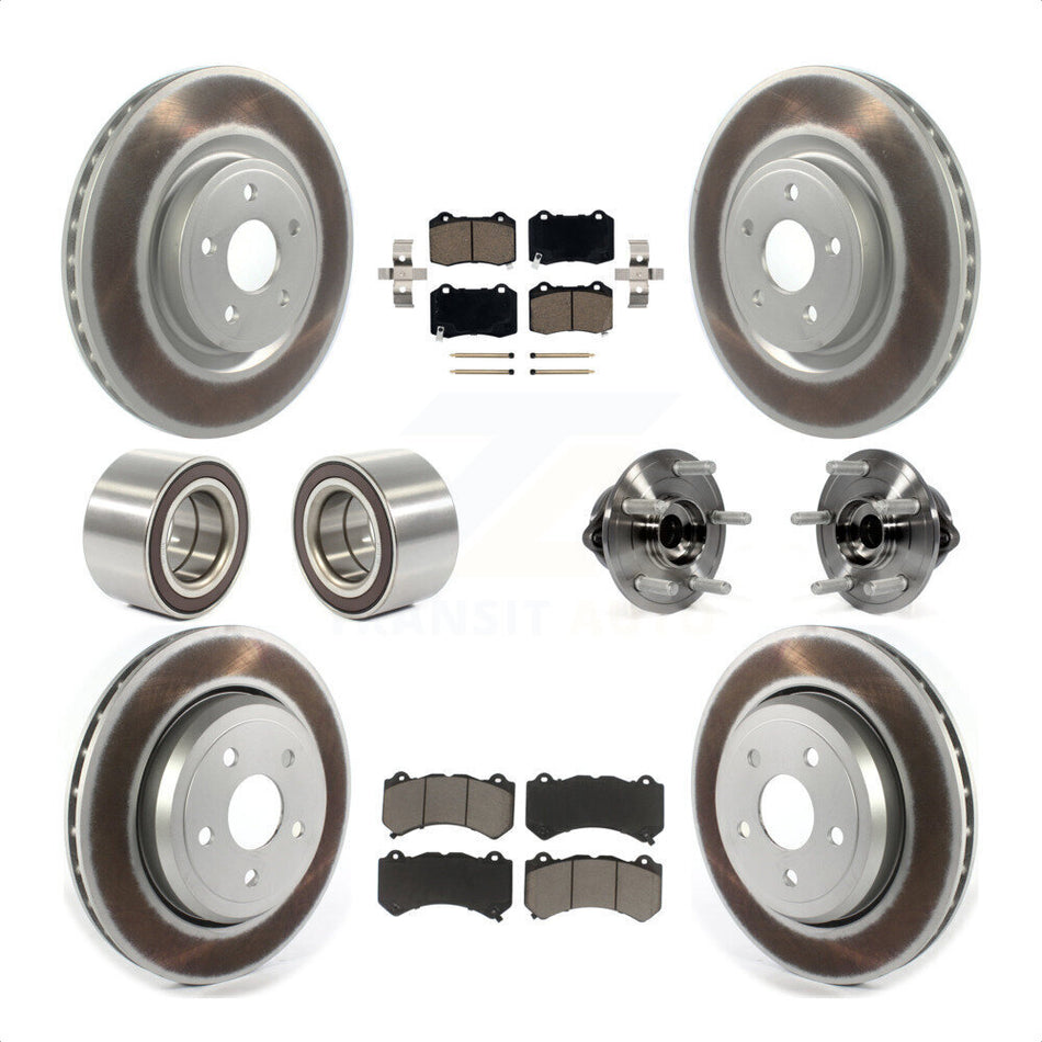 Front Rear Wheel Hub Bearings Assembly Coated Disc Brake Rotors And Ceramic Pads Shoes Kit (10Pc) For Jeep Grand Cherokee Dodge Durango KBB-121602 by Transit Auto