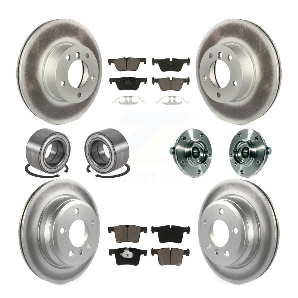 Front Rear Wheel Hub Bearings Assembly Coated Disc Brake Rotors And Ceramic Pads Shoes Kit (10Pc) For BMW 328i xDrive 320i 428i Gran Coupe 328d GT KBB-121721 by Transit Auto