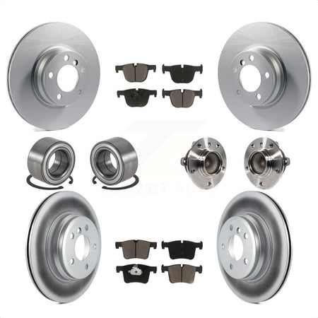 Front Rear Wheel Hub Bearings Assembly Coated Disc Brake Rotors And Ceramic Pads Shoes Kit (10Pc) For BMW 428i Gran Coupe Without Blue Painted Calipers With M Sport Package KBB-121736 by Transit Auto
