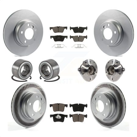 Front Rear Wheel Hub Bearings Assembly Coated Disc Brake Rotors And Ceramic Pads Shoes Kit (10Pc) For BMW 328i 228i KBB-121737 by Transit Auto