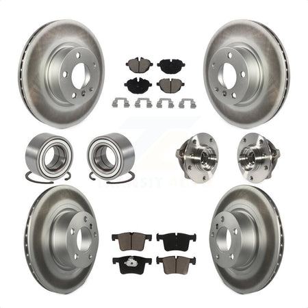 Front Rear Wheel Hub Bearings Assembly Coated Disc Brake Rotors And Ceramic Pads Shoes Kit (10Pc) For BMW X3 KBB-121740 by Transit Auto