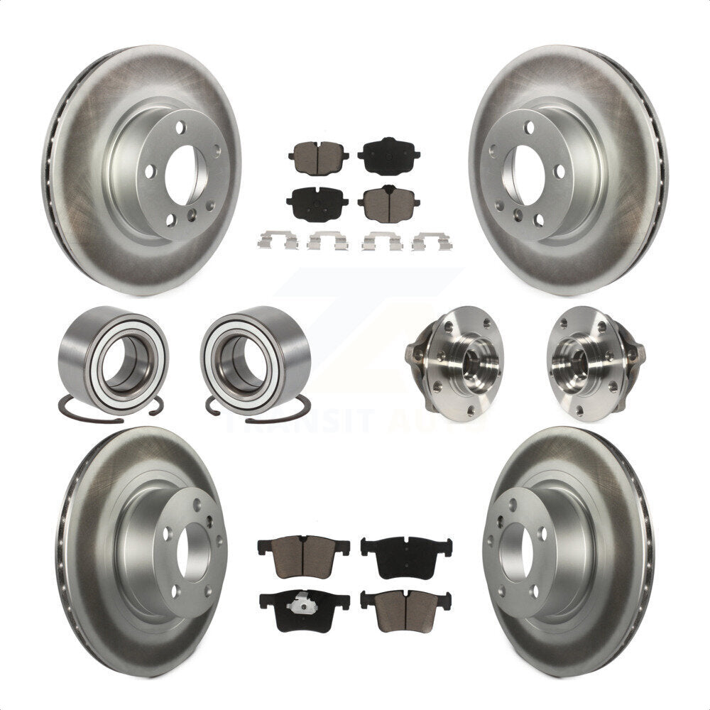 Front Rear Wheel Hub Bearings Assembly Coated Disc Brake Rotors And Ceramic Pads Shoes Kit (10Pc) For 2012 BMW X3 From 10 11 KBB-121741 by Transit Auto