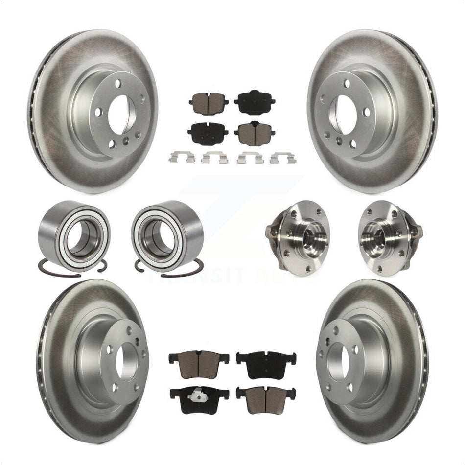 Front Rear Wheel Hub Bearings Assembly Coated Disc Brake Rotors And Ceramic Pads Shoes Kit (10Pc) For 2012 BMW X3 From 10 11 KBB-121741 by Transit Auto