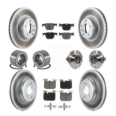 Front Rear Wheel Hub Bearings Assembly Coated Disc Brake Rotors And Ceramic Pads Shoes Kit (10Pc) For BMW 340i 435i Gran Coupe ActiveHybrid 3 KBB-121747 by Transit Auto