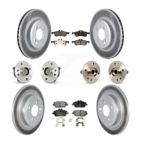 Front Rear Hub Bearings Assembly Coated Disc Brake Rotors And Semi-Metallic Pads Kit (10Pc) For 2007-2008 Mini Cooper Convertible With 280mm Diameter Rotor KBB-121780 by Transit Auto