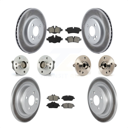 Front Rear Hub Bearings Assembly Coated Disc Brake Rotors And Semi-Metallic Pads Kit (10Pc) For Mini Cooper KBB-121818 by Transit Auto