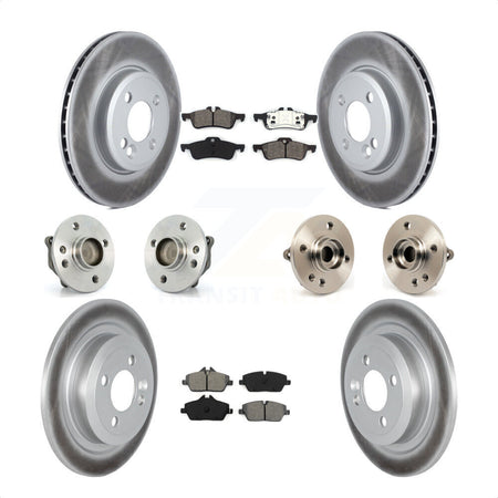 Front Rear Hub Bearings Assembly Coated Disc Brake Rotors And Semi-Metallic Pads Kit (10Pc) For 2007-2008 Mini Cooper Convertible With 280mm Diameter Rotor KBB-121833 by Transit Auto