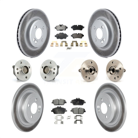Front Rear Hub Bearings Assembly Coated Disc Brake Rotors And Ceramic Pads Kit (10Pc) For Mini Cooper KBB-121858 by Transit Auto