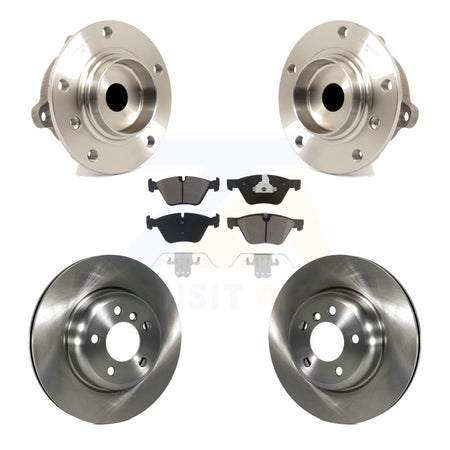 Front Hub Bearing Assembly With Disc Brake Rotors And Ceramic Pads Kit For 2011 BMW 528i Without Performance Brakes 330mm Diameter Rotor KBB-121904 by Transit Auto