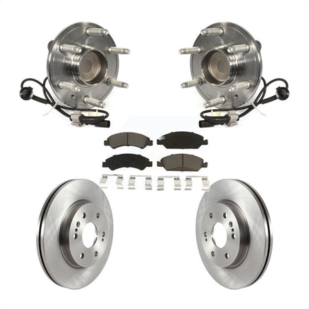 Front Hub Bearing Assembly With Disc Brake Rotors And Ceramic Pads Kit For 2019 Chevrolet Silverado 1500 LD RWD 4 Piston Caliper KBB-121922 by Transit Auto