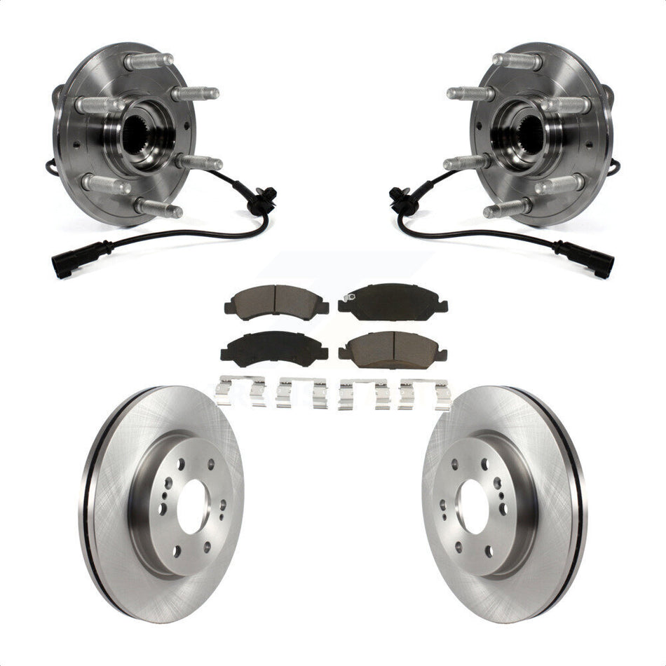 Front Hub Bearing Assembly With Disc Brake Rotors And Ceramic Pads Kit For 2019 Chevrolet Silverado 1500 LD 4WD 4 Piston Caliper KBB-121923 by Transit Auto