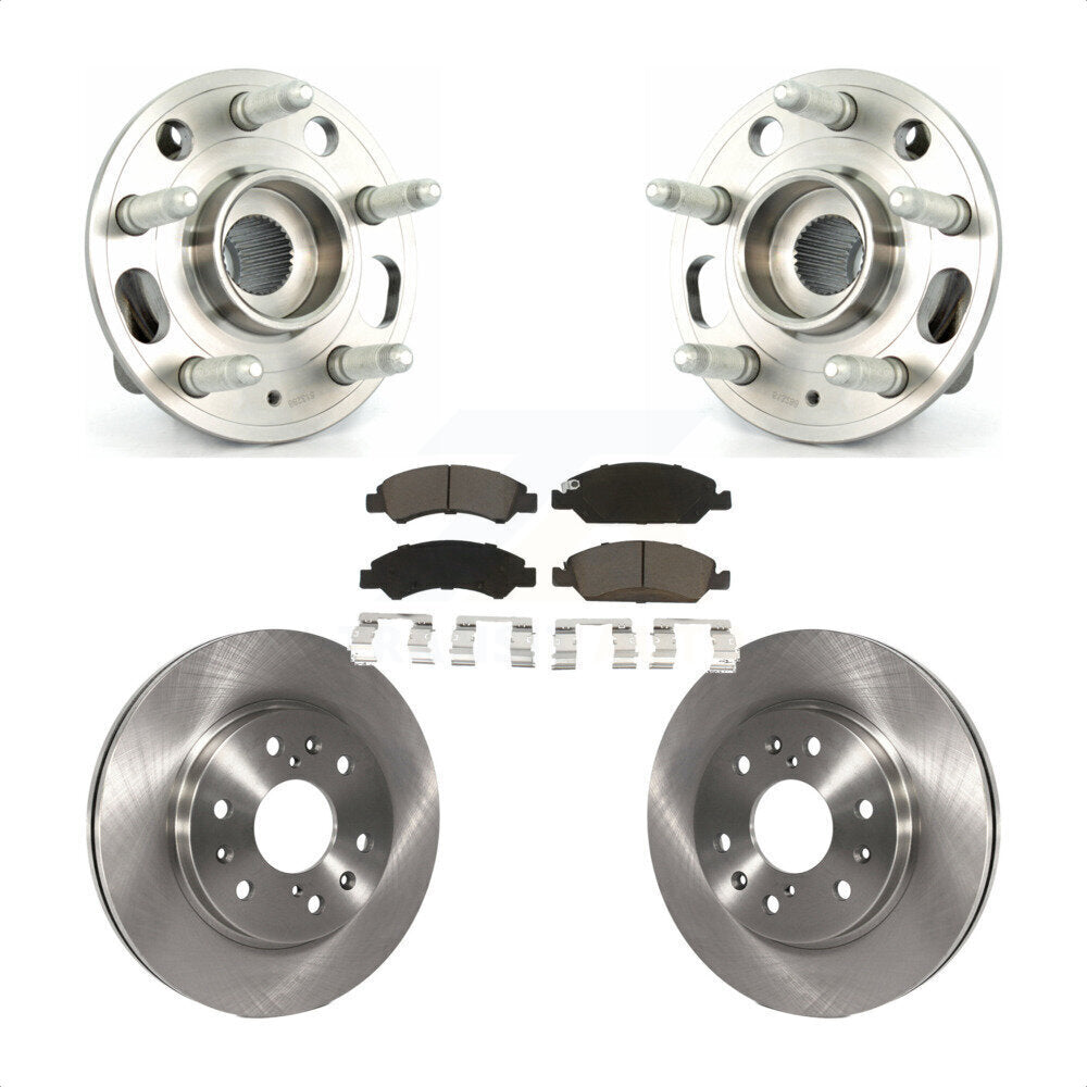 Front Hub Bearing Assembly With Disc Brake Rotors And Ceramic Pads Kit For Cadillac XTS 6 Lug Wheels Heavy Duty Brakes KBB-121957 by Transit Auto