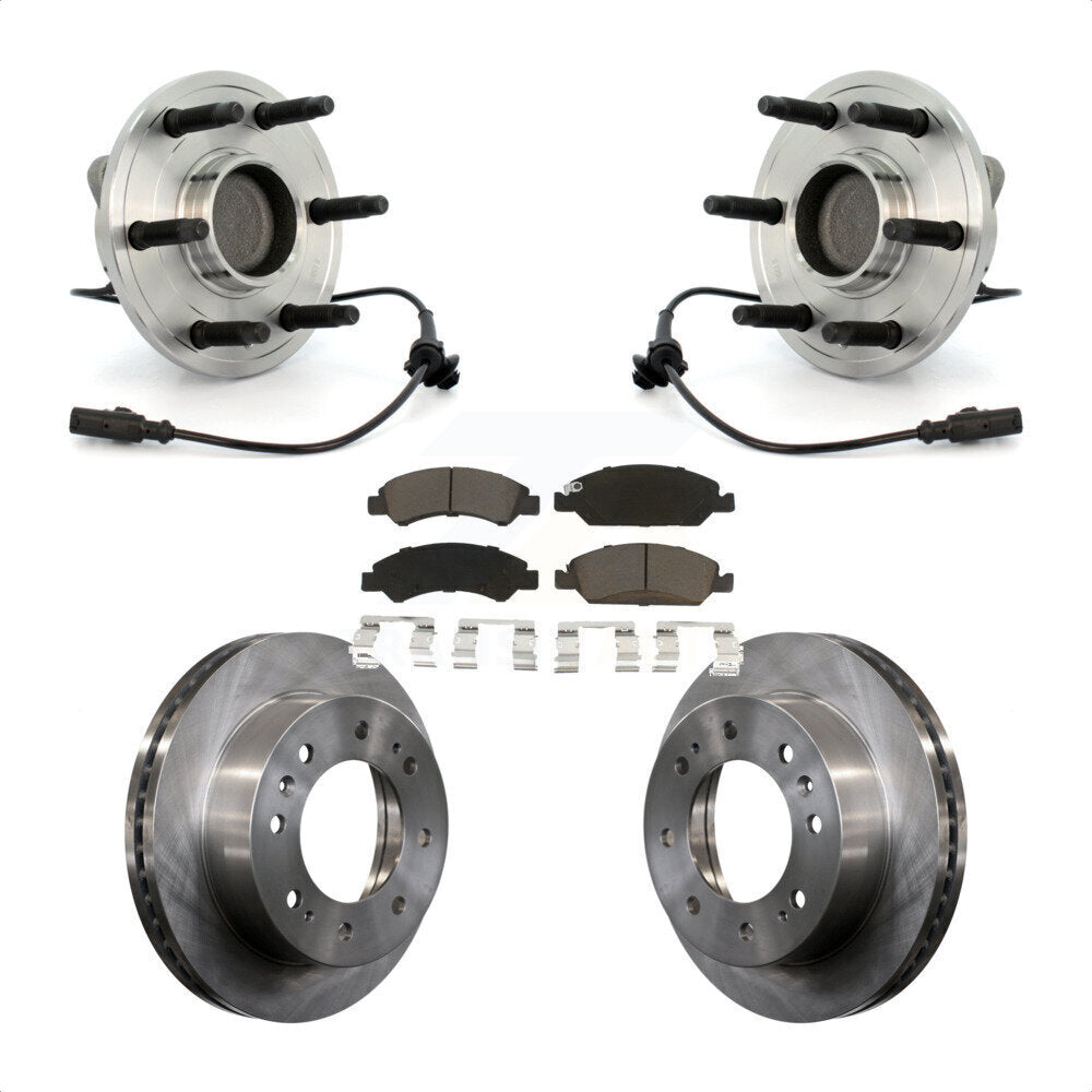 Front Hub Bearing Assembly With Disc Brake Rotors And Ceramic Pads Kit For 2011 Chevrolet Silverado 1500 Hybrid with RWD KBB-121967 by Transit Auto