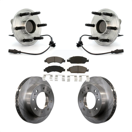 Front Hub Bearing Assembly With Disc Brake Rotors And Ceramic Pads Kit For 2011 Chevrolet Silverado 1500 Hybrid with RWD KBB-121967 by Transit Auto