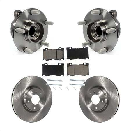 Front Hub Bearing Assembly With Disc Brake Rotors And Ceramic Pads Kit For 2017-2018 INFINITI Q70 Hybrid with RWD Sport Package KBB-122062 by Transit Auto