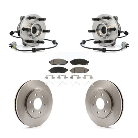 Front Hub Bearing Assembly With Disc Brake Rotors And Ceramic Pads Kit For Nissan Frontier 4WD with 2.5L KBB-122103 by Transit Auto