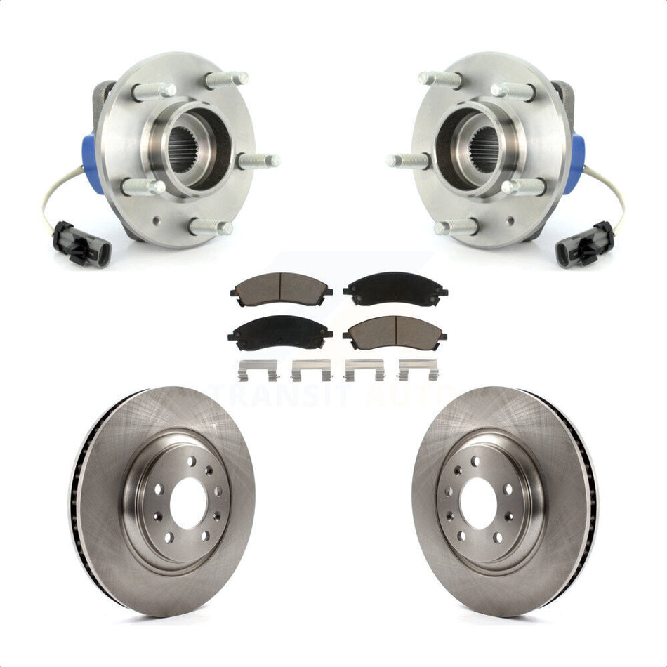 Front Hub Bearing Assembly With Disc Brake Rotors And Ceramic Pads Kit For Cadillac STS AWD KBB-122118 by Transit Auto