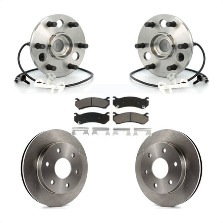 Front Hub Bearing Assembly With Disc Brake Rotors And Ceramic Pads Kit For 2000 Chevrolet Tahoe Z71 with 4WD Rear Brakes KBB-122169 by Transit Auto